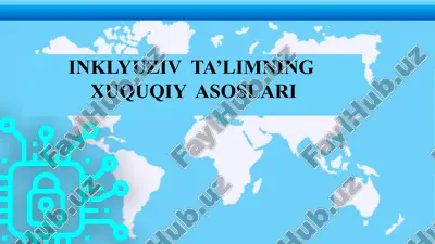 inkluyziv ta'limning huquqiy asoslari — PPTX
