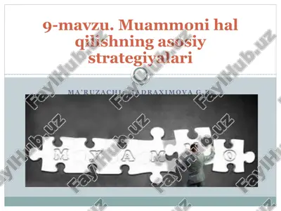 muammonihalqilishning asosiy strategiyalari — PPTX