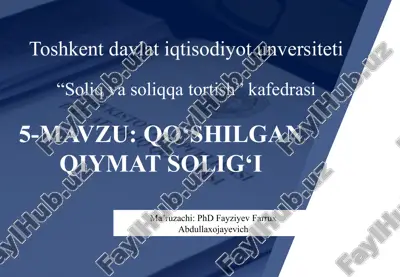qo‘shilgan qiymat solig‘i — PPTX