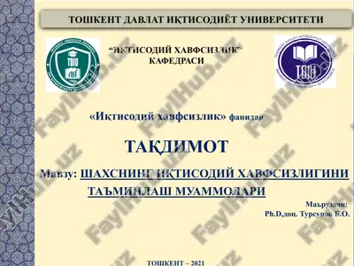 shaxsning iqtisodiy xavfsizligini ta'minlash muammonlari — PPTX