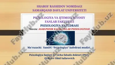 asab-psixik kasalliklar psixologiyasi — PPTX