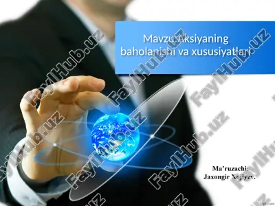 aksiyaning baholanishi va xususiyatlari — PPTX