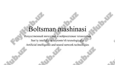 boltsman mashinasi — PPT
