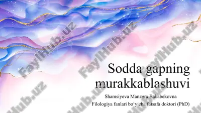 soddagapning murakkablashuvi — PPTX