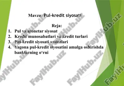 pul-kreditsiyosati — PPTX
