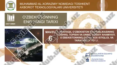o'zbekistonning eng yangi tarixi — PPTX