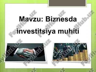 investitsiya muhitining muhimiyati — PPT