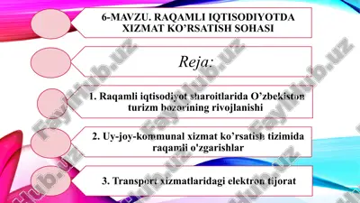 o‘zbekiston turizm bozori rivojlanishi — PPTX