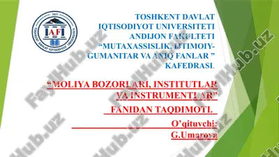 hosilaviy qimmatliqog'ozlar bozori — PPTX