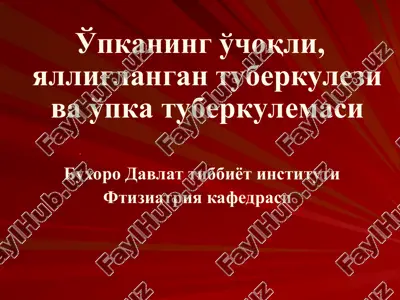 o'pkaning o'choqli, yallig'langan tuberkulezi va o'pka tuberkulemasi — PPT