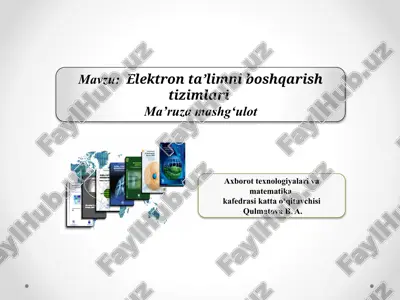elektron ta'limni boshqarish tizimlari — PPTX