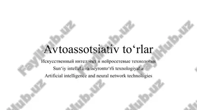 sun‘iy intellekt va neyronsie to‘garaklar — PPT