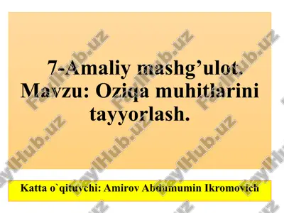 amaliy mashg’ulot — PPTX