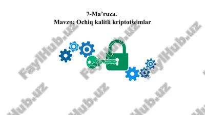 ochiqkalitlikriptotizimlar — PPTX