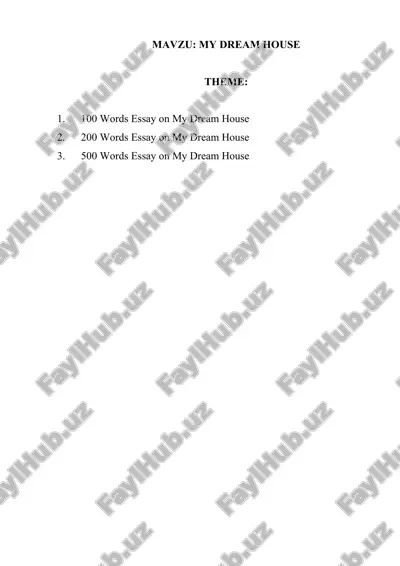 my dream house — DOCX