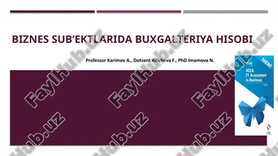 biznes sub’ektlarida buxgalteriya hisobi — PPTX