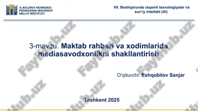 maktabrahbarivaxodimlaridamediasavodxonliknishakllantirish — PPTX