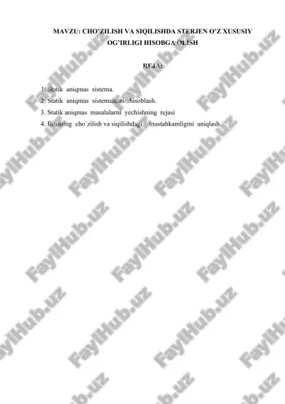 statik aniqmas sistema tahlili — DOCX