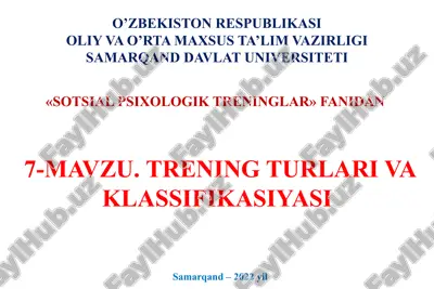 sotsial psixologik treninglar — PPTX
