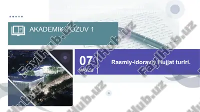 rasmiy-idoraviy uslub — PPTX
