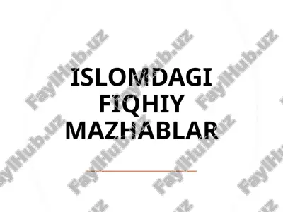 islomdagi fiqhiy mazhablar — PPTX