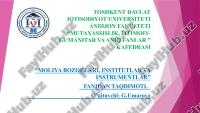 ipoteka qimmatliq o'zgaruvchilari bozorining amaliyoti — PPTX