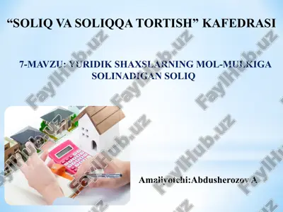 soliq vasoliqqa tortish — PPTX