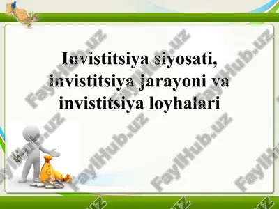 investitsiya siyosati va jarayoni — PPT