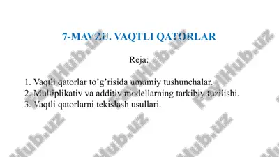 vaqtli qatorlar — PPTX