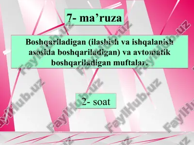boshqariladigan va avtomatik boshqariladigan muftalar — PPT