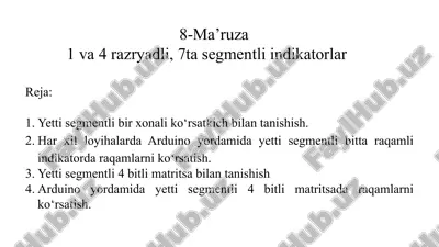 yettisegmentli birxonali ko‘rsatkich — PPTX