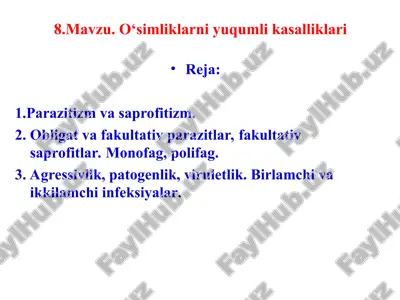 o‘simliklarni yuqumlikasalliklari — PPT