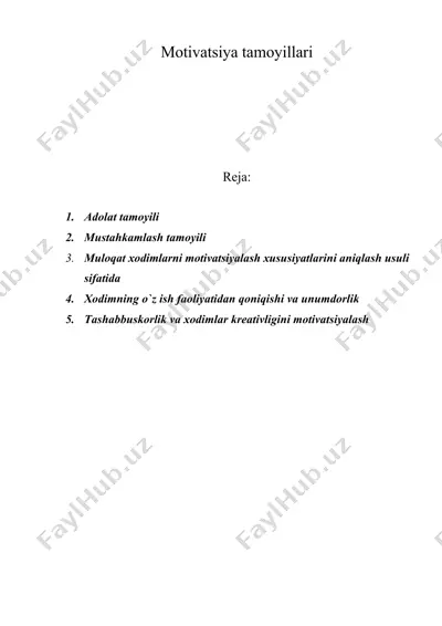 motivatsiya tamoyillari — DOC
