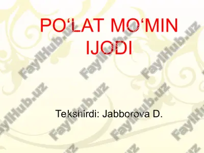 po'lat mo'min ijodi — PPT