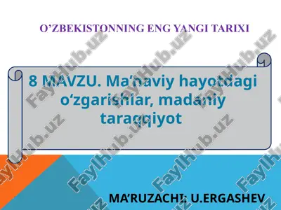 o’zbekistonning eng yangi tarixi — PPTX