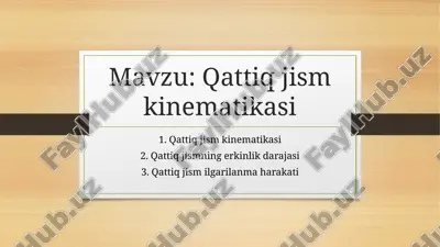 qattiq jism kinematikasi — PPTX