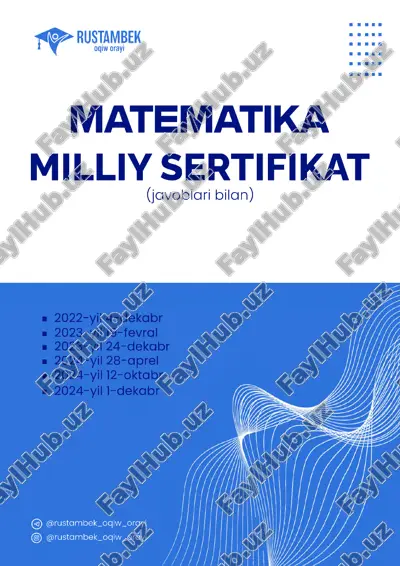 matematika milliy sertifikat savollari umumiy — PDF