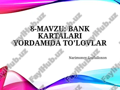 bankkartalari yordamida to'lovlar — PPTX