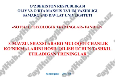 sotsial psixologik treninglar — PPTX