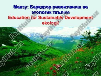 barqaror rivojlanish va ekologik ta'lim — PPT