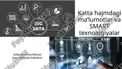 kattahajmdagi ma’lumotlar va smart texnologiyalari — PPTX