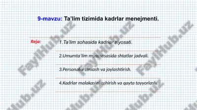 ta’lim tizimida kadrlar menejmenti — PPTX
