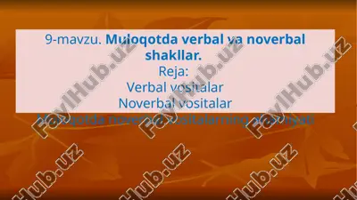 muloqotda verbal va noverbal shakllar — PPTX