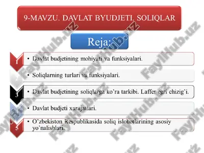 davlat byudjeti va soliqlar — PPT