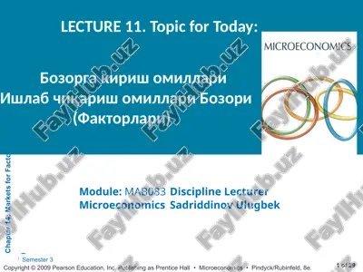 bozorga kirish o'millari — PPT