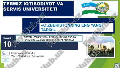 o‘zbekistonning eng yangi tarixi — PPTX