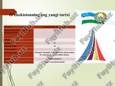 o‘zbekistonning eng yangi tarixi — PPTX