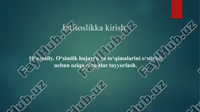 o‘simlik hujayra va to‘qimalarini o‘stirish — PPTX