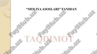 moliya asoslari — PPTX