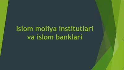 islom moliya institutlari va islom banklari — PPTX